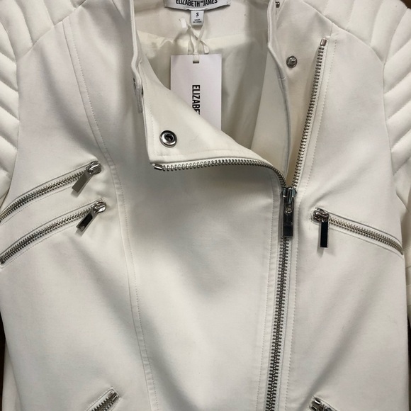 Elizabeth and James Quilted White Fabric Jacket NWT Small - Picture 6 of 13